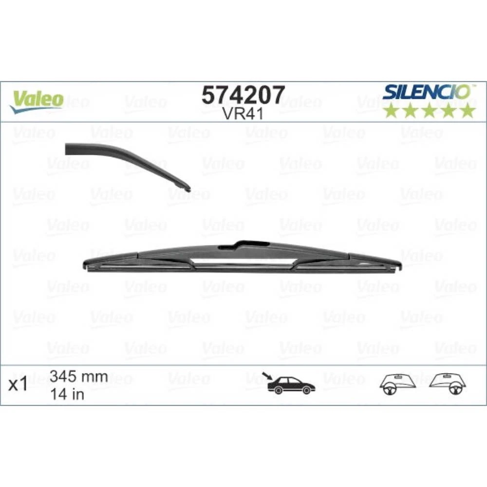 Rear wiper blade Valeo Silencio Rear 345 mm for Chrysler Voyager 2019-2026