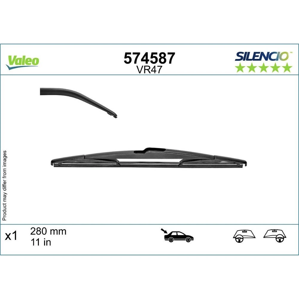 Rear wiper blade Valeo Silencio Rear 280 mm for Jeep Grand Cherokee 4 2013-2022