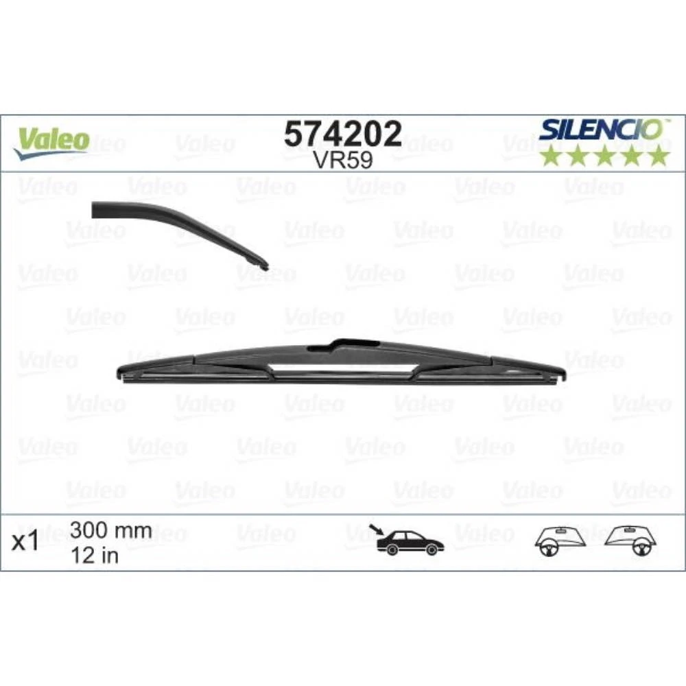 Rear wiper blade Valeo Silencio Rear 300 mm for Ford Mondeo 4 Turnier 2007-2014